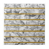 Carreau Rayures de marbre blanches noires d'effet de (Devant)