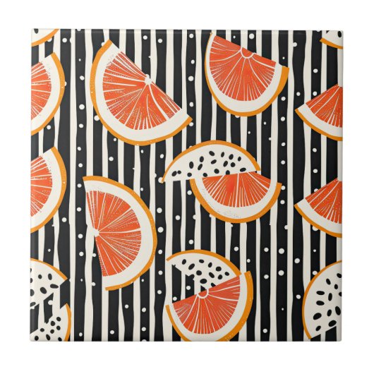 Carreau Rayures de tranches de citrus gras (8) (Devant)