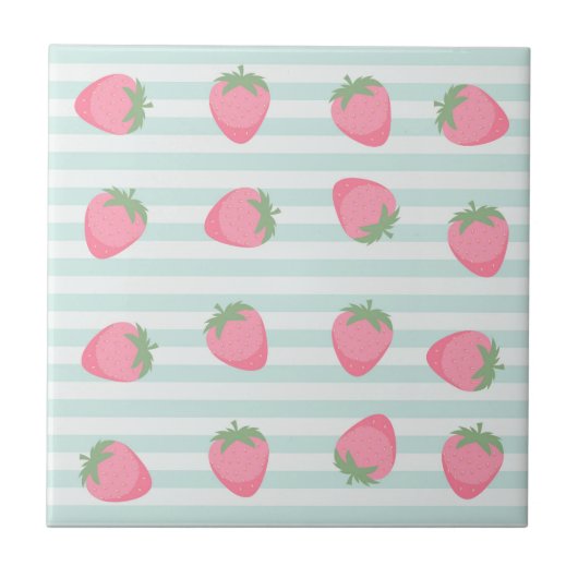 Carreau Rayures fraise rose (Devant)