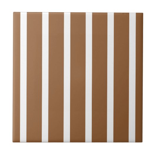 Carreau Rayures Minces Épais Marron Blanc (Devant)