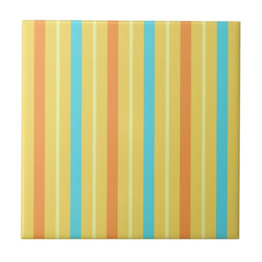 Carreau Rayures Orange Bleu Jaune Clair (Devant)