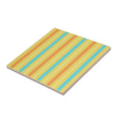 Carreau Rayures Orange Bleu Jaune Clair (Côté)