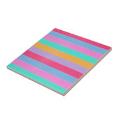 Carreau Rayures Rétro Colorées Vibrantes (Côté)