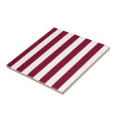 Carreau Rayures verticales bordeaux et blanc (Côté)