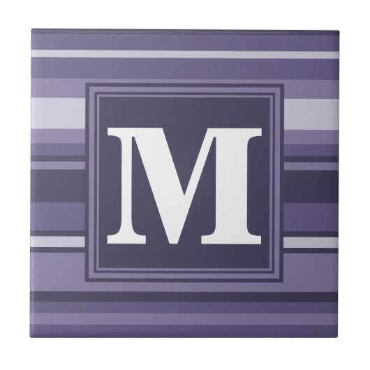 Carreau Rayures violettes de cuir monogramme (Devant)