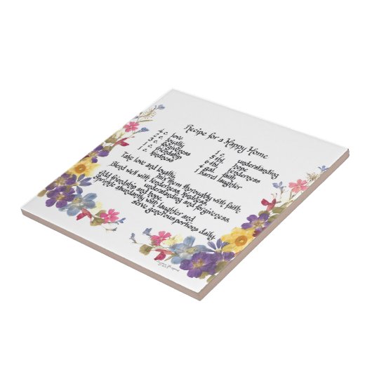 Carreau Recette à la maison heureuse (Côté)