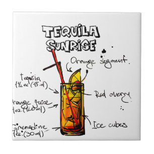 Carreau Recette de cocktail de lever de soleil de tequila