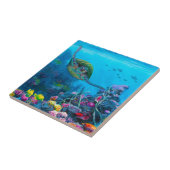 Carreau Récif tropical hawaïen de poissons de tortue de (Côté)