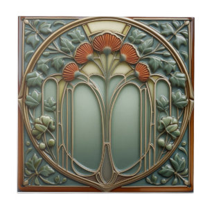 Carreau Récolte Crescendo Art Nouveau champignon vintage