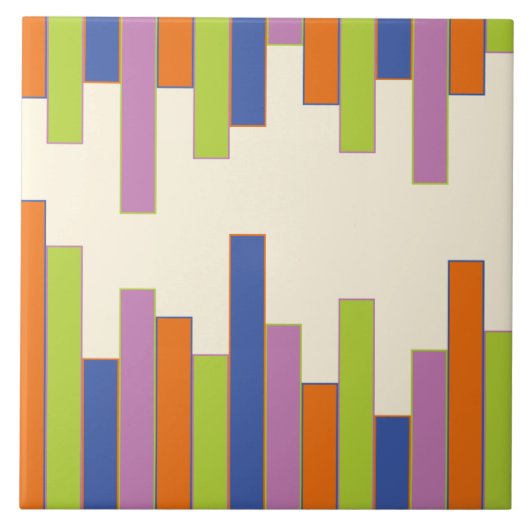 Carreau Rectangles bleues, orange, violettes, vertes et cr (Devant)