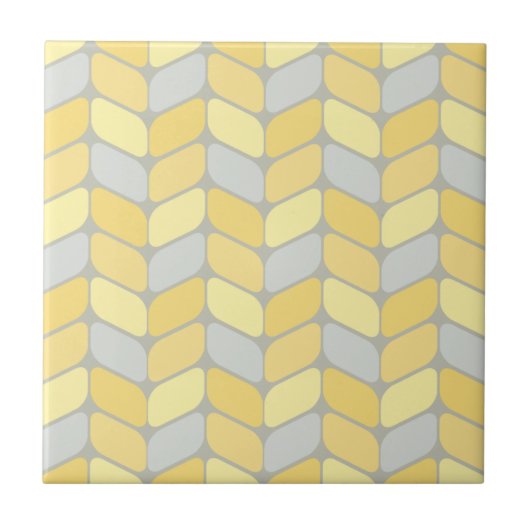 Carreau Rectangles diagonaux vintage jaune gris (Devant)