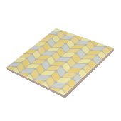 Carreau Rectangles diagonaux vintage jaune gris (Côté)