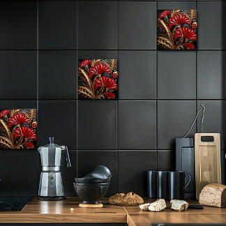 Carreau Red and Gold Art Deco