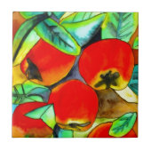 Carreau Red Apples aquarelle art original (Devant)