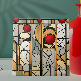 Carreau Red Balls Art Déco Art Nouveau