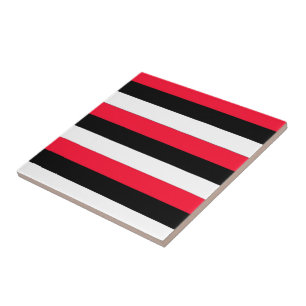 Carreau Red, black and white stripes