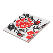 Carreau Red & Black Rose cross-stitch Russian Pattern (Côté)