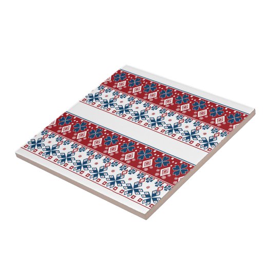 Carreau Red blue ornament (Côté)