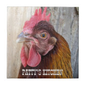 Carreau Red Chicken Hen Photo Personalized (Devant)