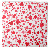 Carreau Red Confetti Coeurs Design (Devant)