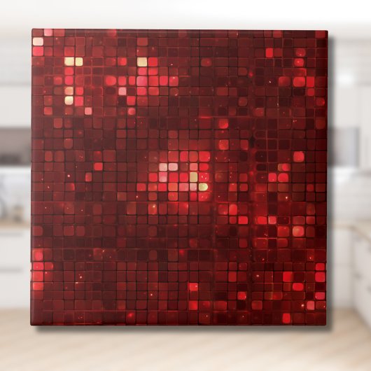 Carreau Red Disco Style Squares Valentine Pattern