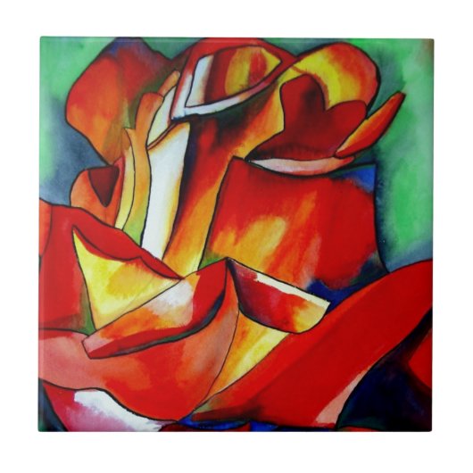 Carreau Red France Libre rose aquarelle art (Devant)