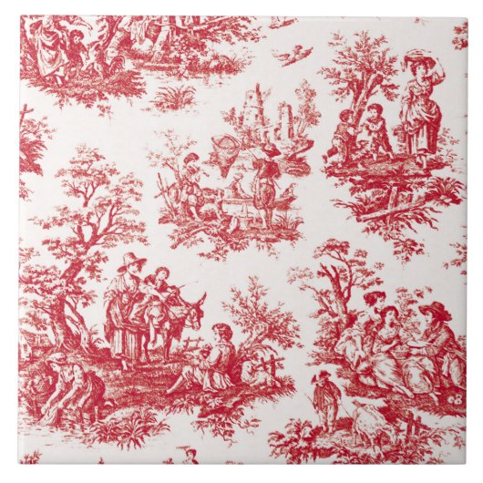 Carreau Red French Country Toile (Devant)