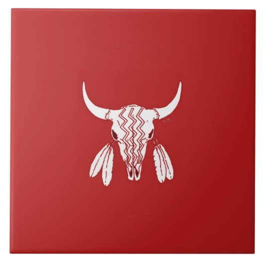 Carreau Red Ghost Dance Buffalo grande tuile (Devant)