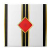 Carreau Red Gold Black Stripes (Devant)