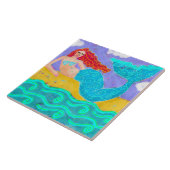 Carreau Red Haired Mermaid Art Abstrait (Côté)