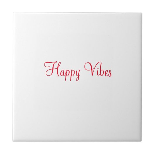 Carreau Red happy vibes vacances simple minimum calligraph (Devant)