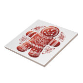 Carreau Red Holiday Gingerbread Man Scandinavian Folk Art (Côté)