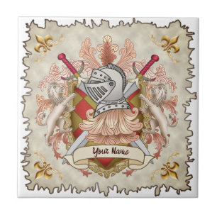 Carreau Red Knight Family Crest Nom