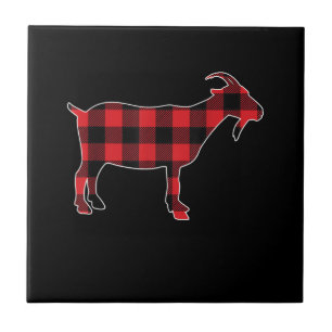 Carreau Red Plaid Goat Santa Christmas