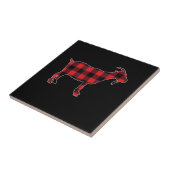 Carreau Red Plaid Goat Santa Christmas (Côté)