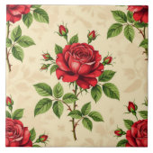 Carreau Red rose vintage pattern (Devant)