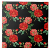 Carreau Red Roses, Black Background, (Devant)