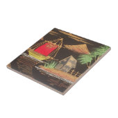 Carreau Red Sailboat Paysage peinture à l'huile Imprimer (Côté)