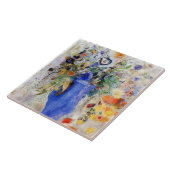 Carreau Redon - Grand Bouquet en bleu pastel (Côté)