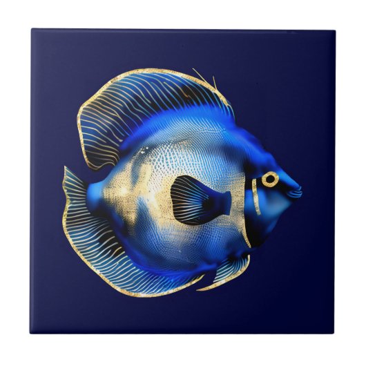Carreau Reef Gold bleu hippo tang poisson mur décoratif (Devant)