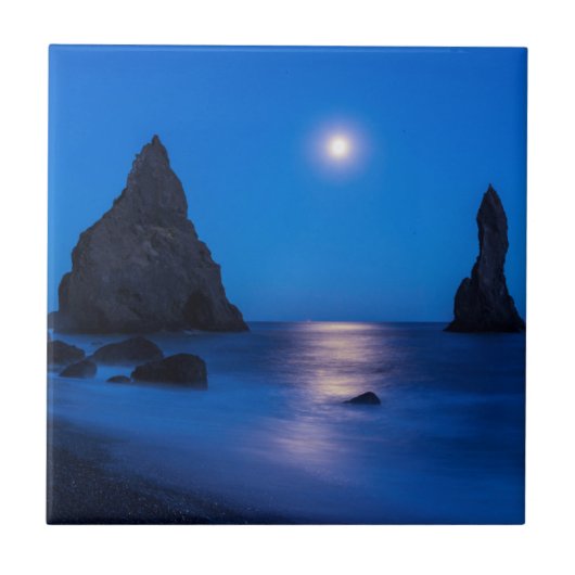 Carreau Reflet du lever de lune sur l'océan et les stacks  (Devant)
