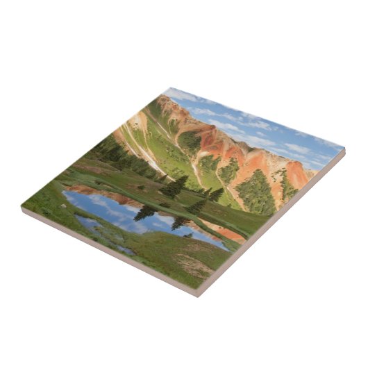 Carreau Réflexion rouge de montagne (Côté)