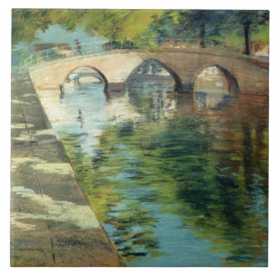 Carreau Réflexions sur un canal (par William Merritt Chase