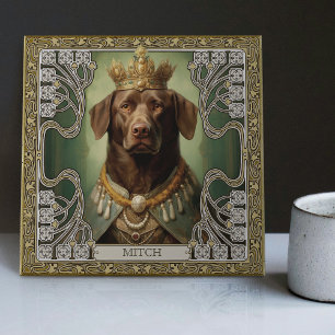 Carreau Regal Labrador Art déco oeuvre personnalisée