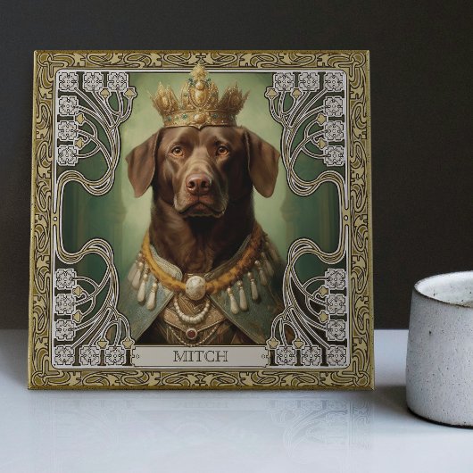 Carreau Regal Labrador Art déco oeuvre personnalisée
