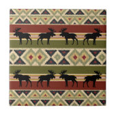 Carreau Regard ethnique vert rouge ivoire ocre (Devant)