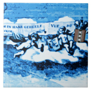 Carreau Regard vintage A3 de Delftware de bateaux