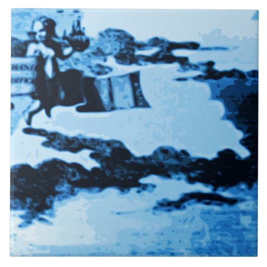 Carreau Regard vintage A5 de Delftware de bateaux (Devant)