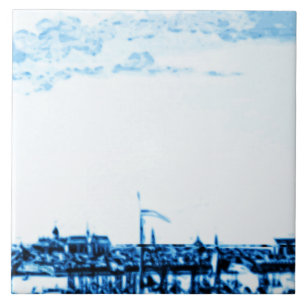 Carreau Regard vintage B4 de Delftware de bateaux