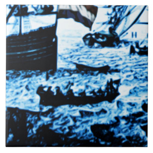 Carreau Regard vintage C1 de Delftware de bateaux